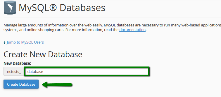 Create database