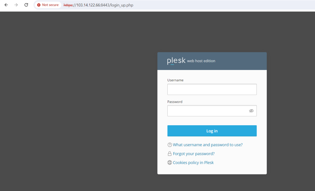 plesk panel direct ip address