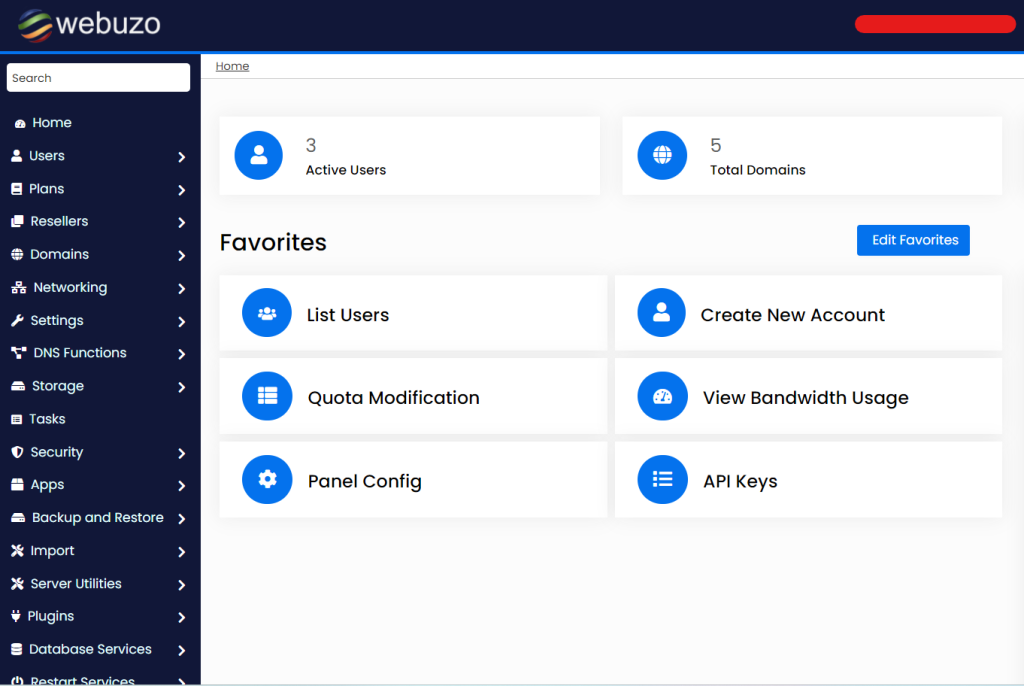 webuzon control panel