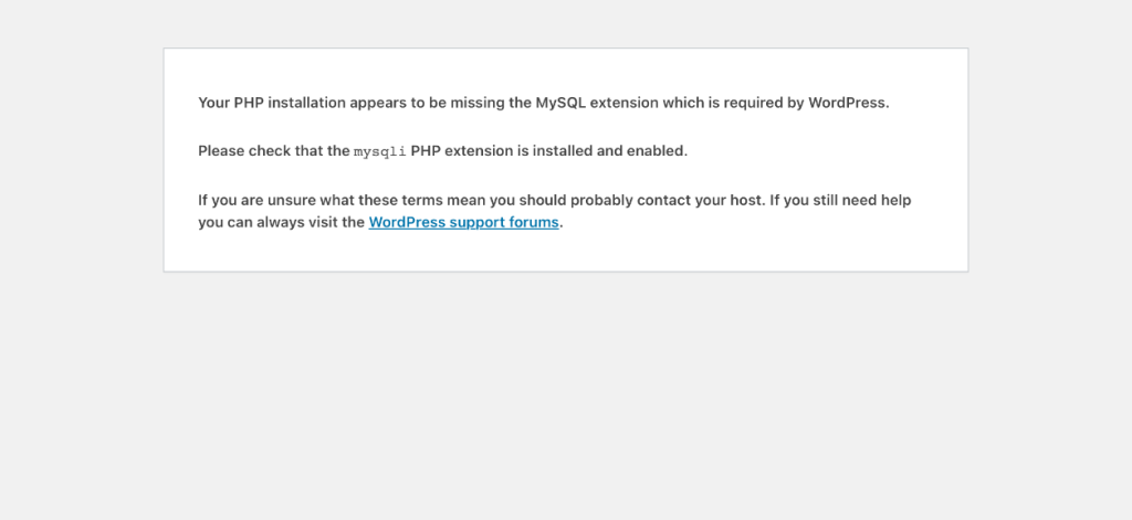 php mysqli installation