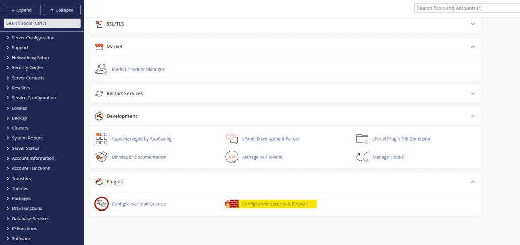 Configure security and firewall csf