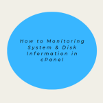 how to monitoring the systems and disk informations on cpanel