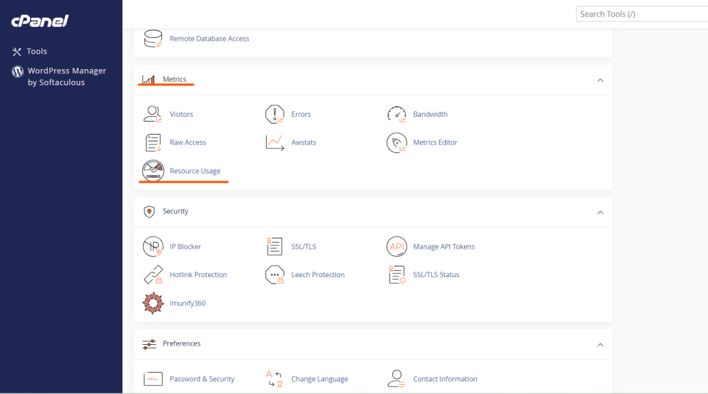 metrics & resource usage