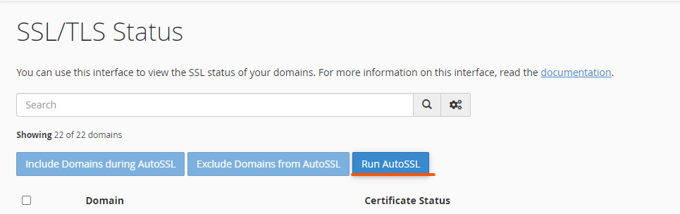 run autossl in cpanel