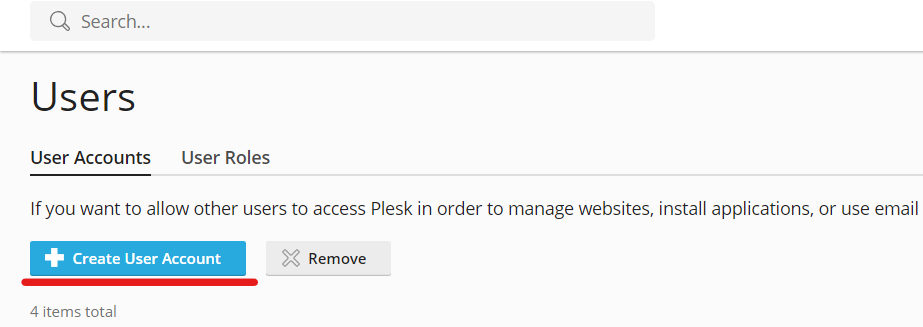 create user account in plesk