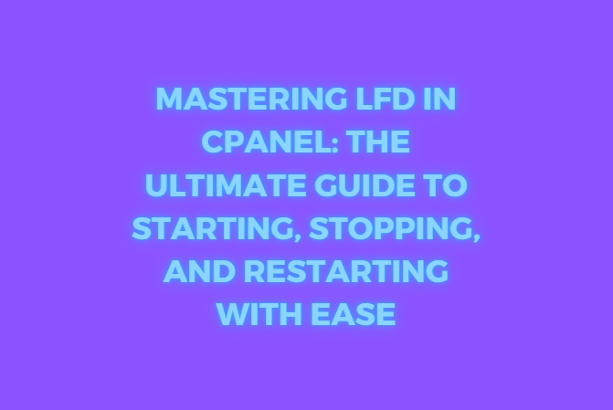 start stop restart the lfd in cpanel