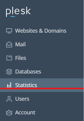 check the statistics in plesk