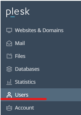 user account in plesk