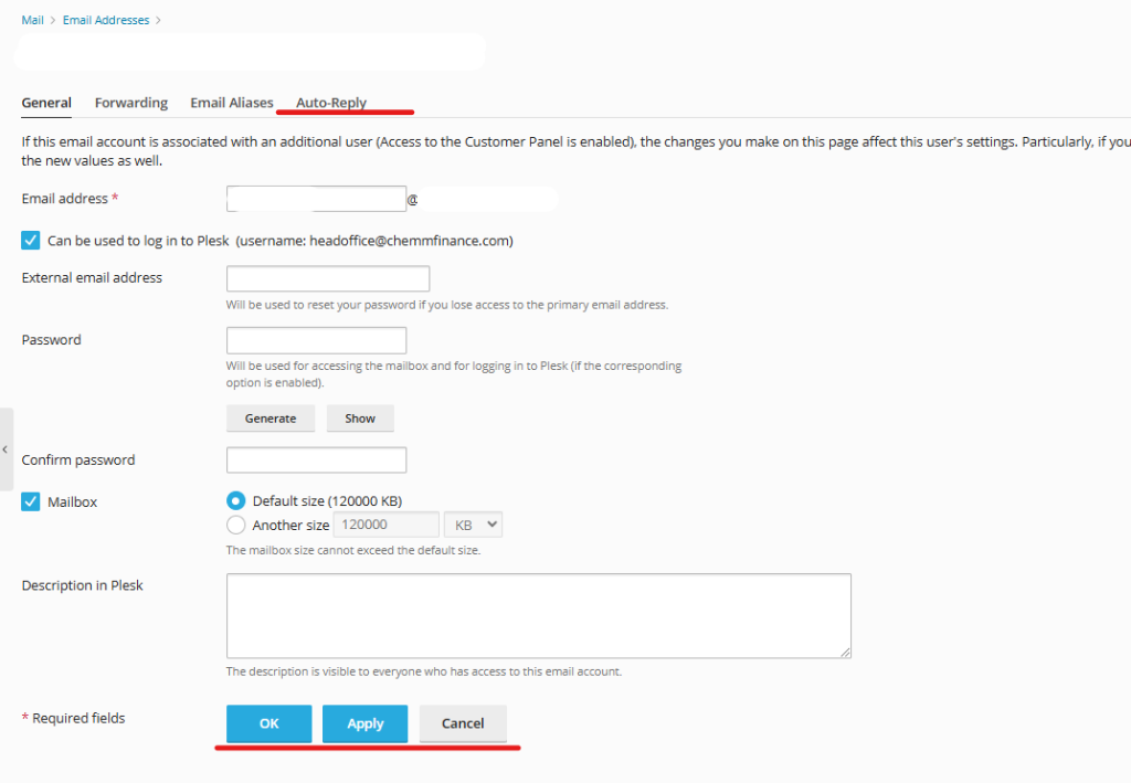 Enable the Auto-Reply Mail