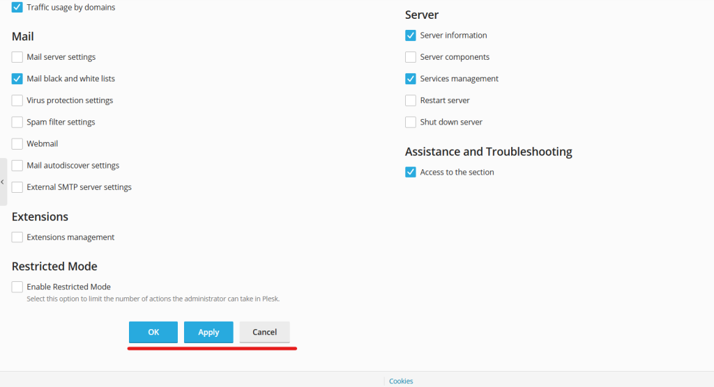 Restricted Mode Setting