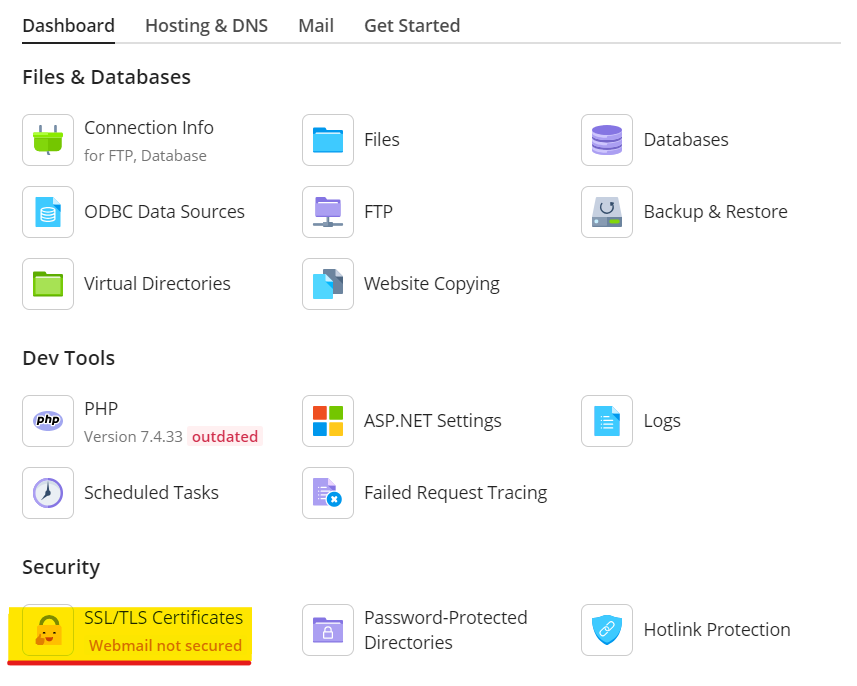 SSL certificate in plesk
