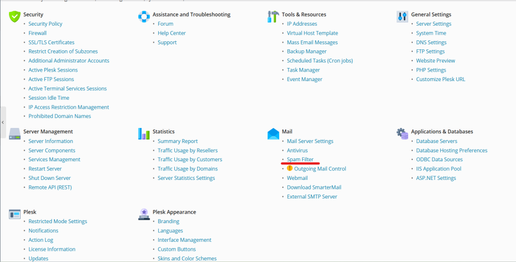 Server-Wide Spam Filtering
