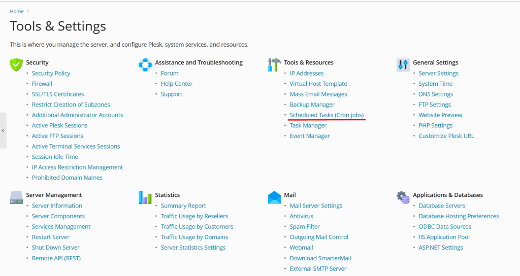 scheduled tasks cron Jobs