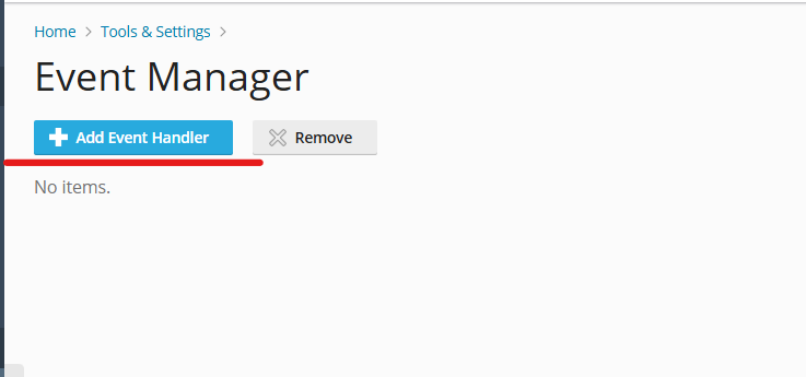 Add event manager handler
