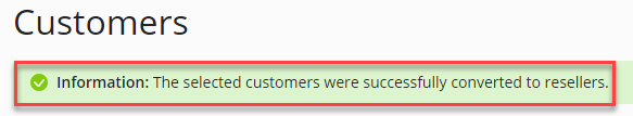 Convert a Customer to a Reseller